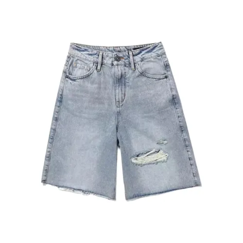ABLE JEANS Светло-желтый Грязь Синий Женские Джинсовые шорты