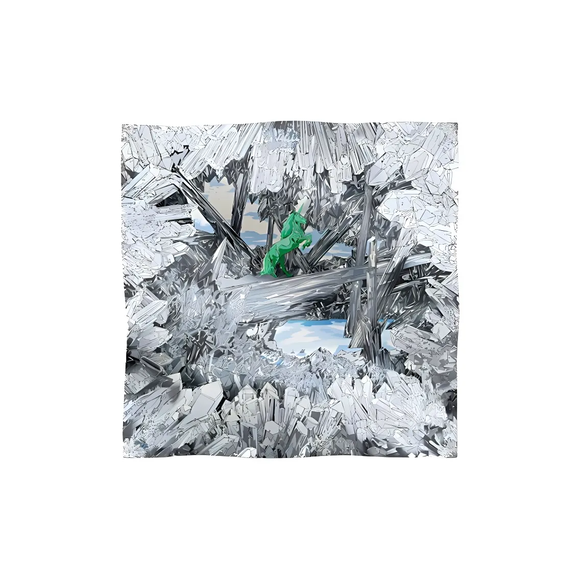 HERMES Silk Scarves Women's Gray