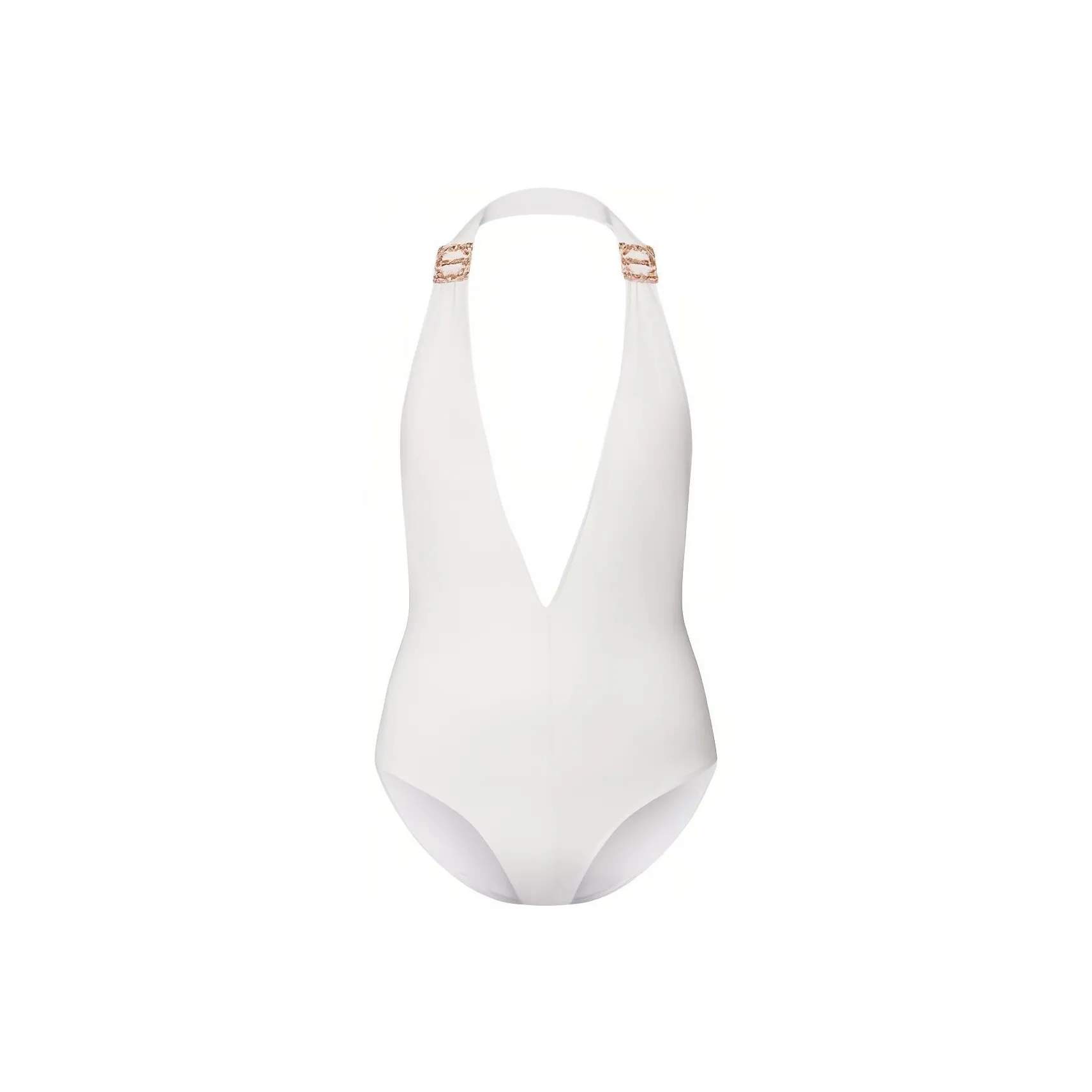 LOUIS VUITTON Brooch Detail V Neck One Piece Swimsuit