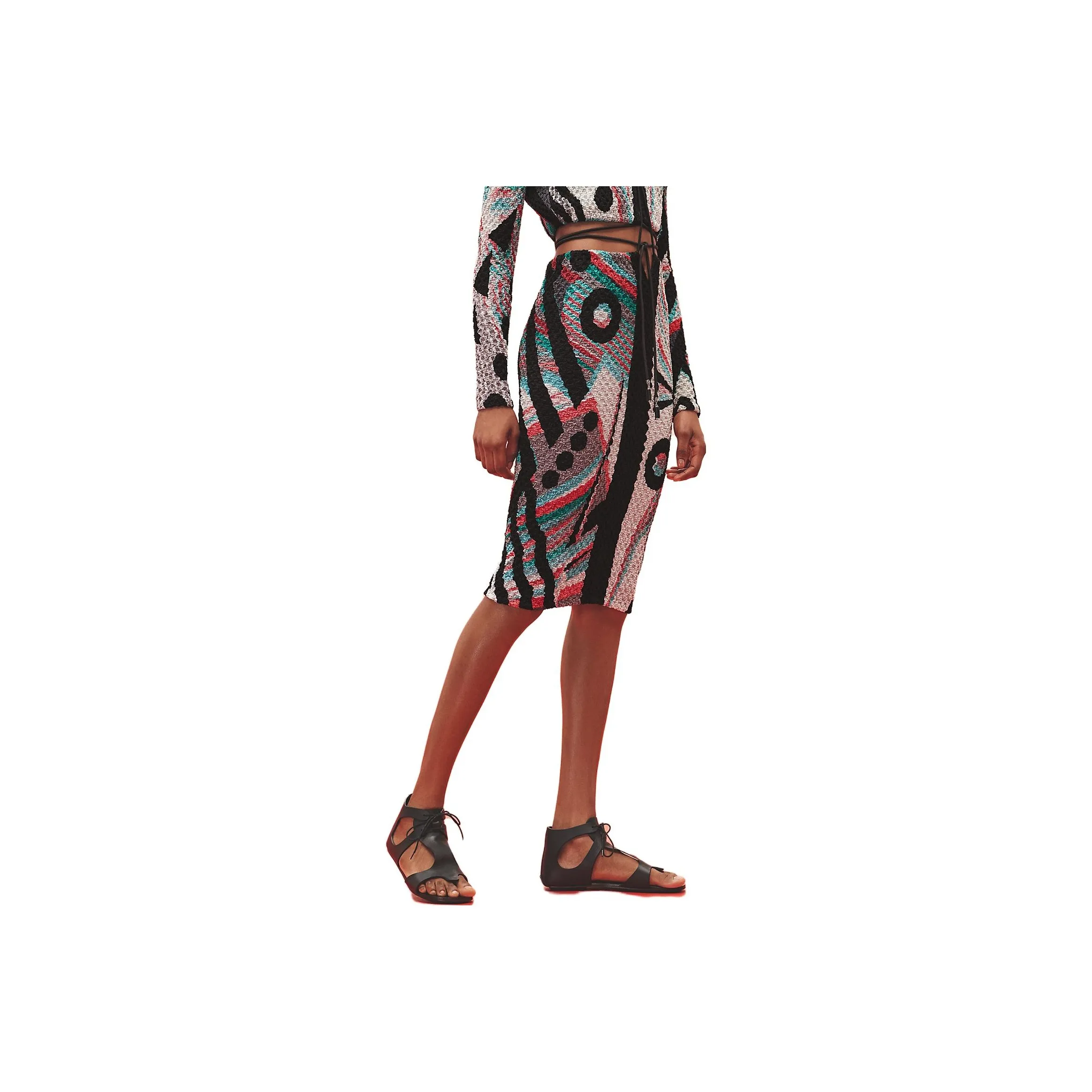 HERMES SS23 Casual Long Skirt Women's Multicolor