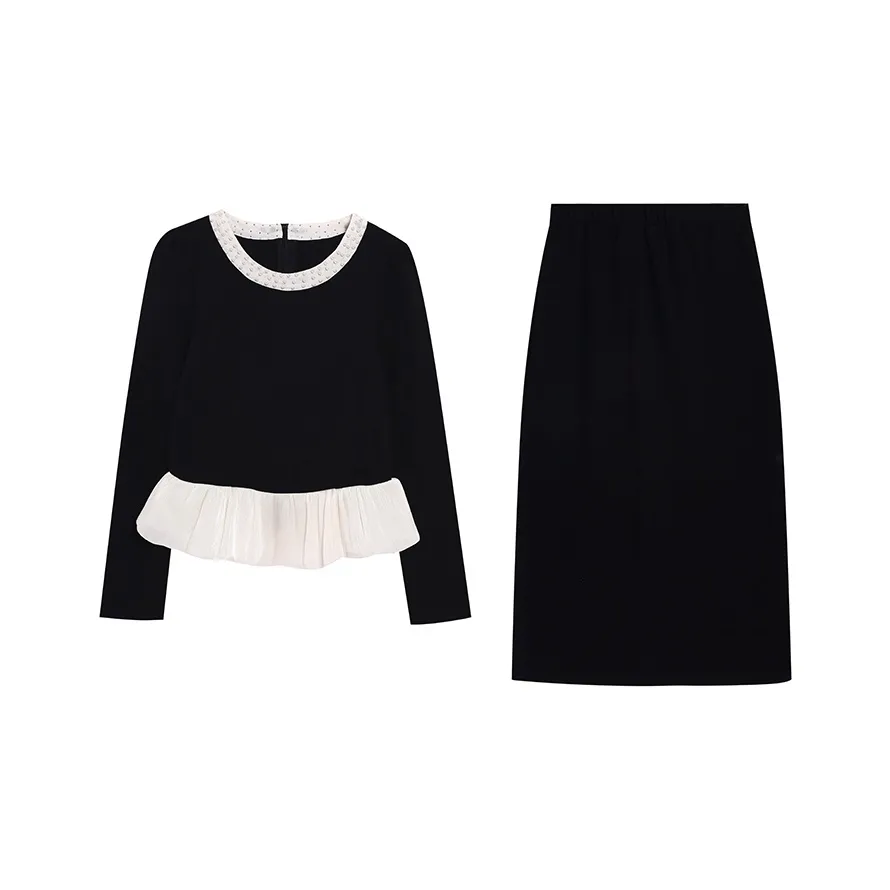 OURUOKE Комплект с юбкой Женские Черный