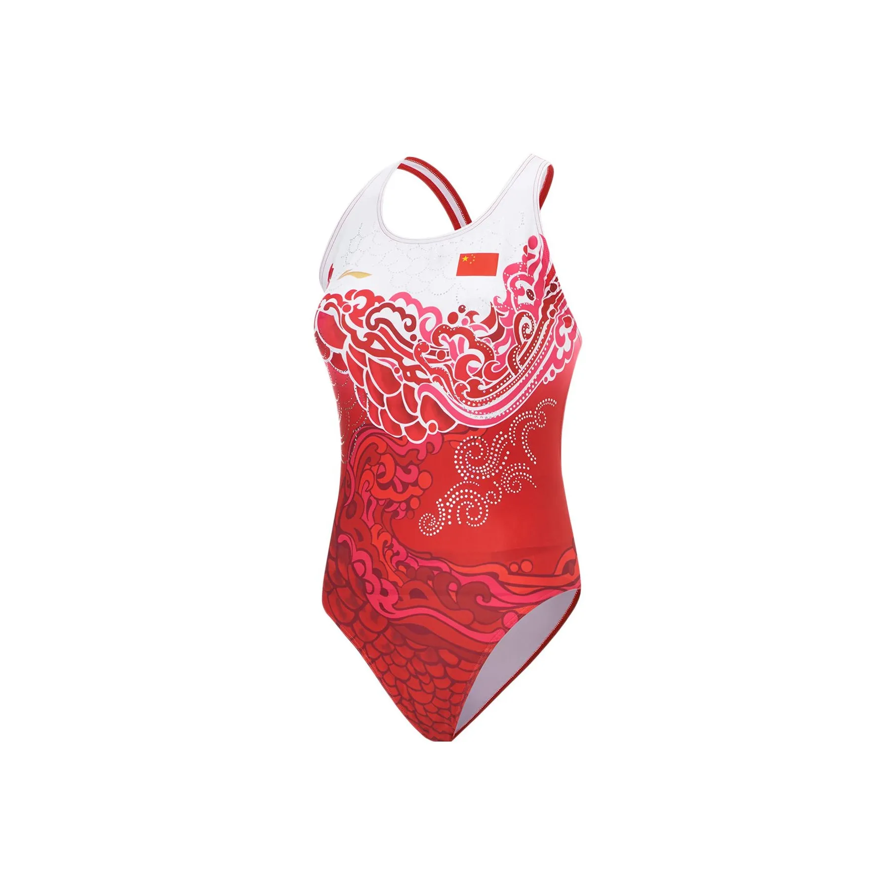 LINING Table Tennis Series Ван-Пис Купальник Женский Бычий Красный