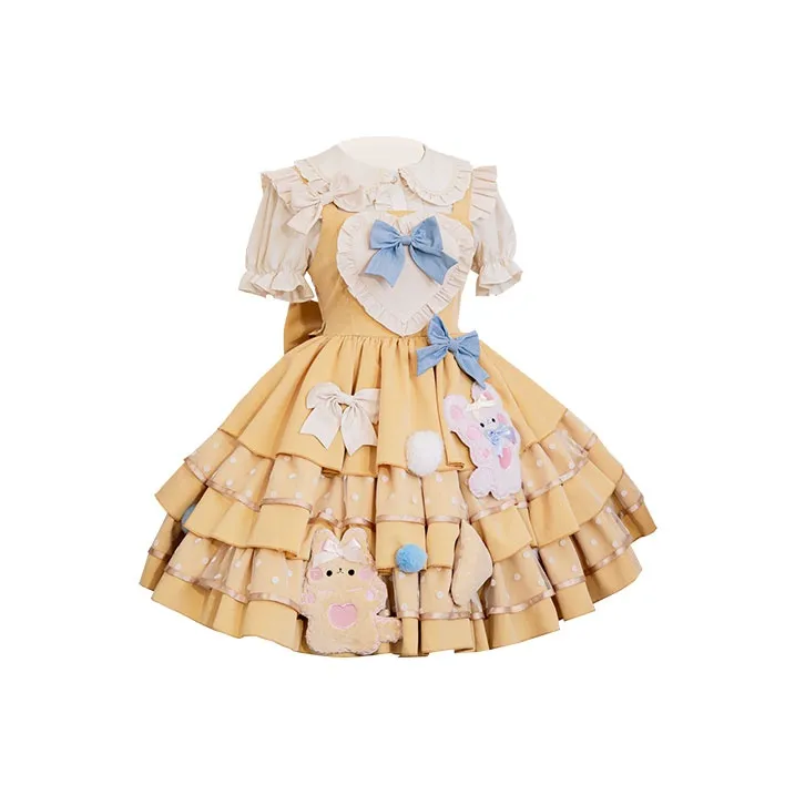 Желтые женские платья в стиле Лолита