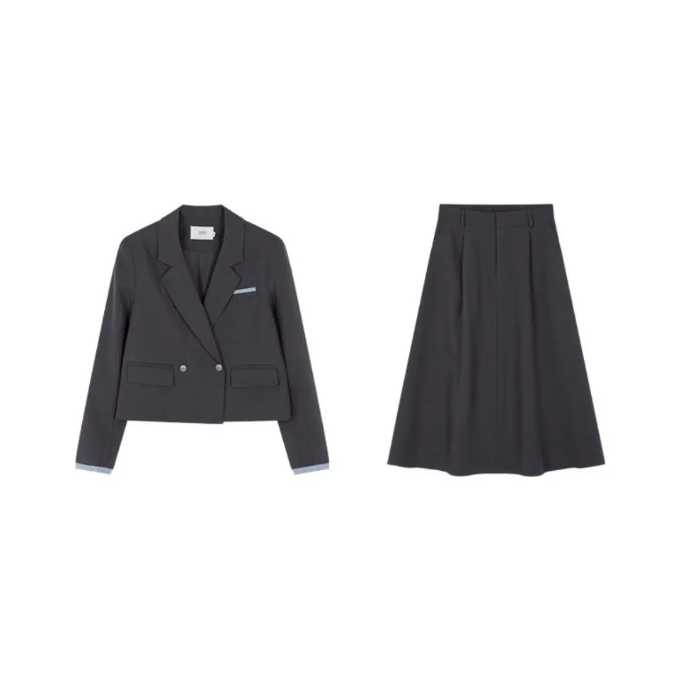 Mo Han Yi Mei Skirt Set Women's Medium Gray