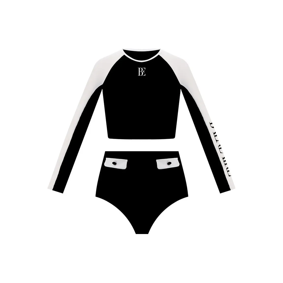 BALNEAIRE Little Black Dress Two Piece Swimsuits Women's Black/White