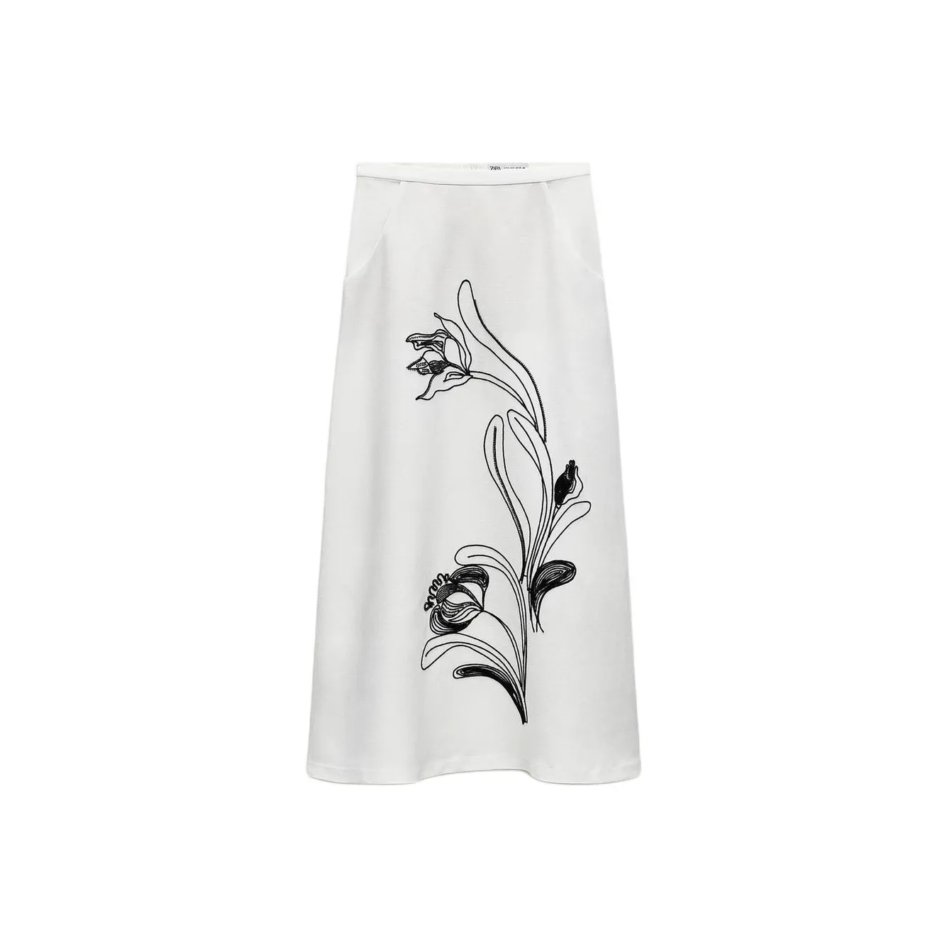 ZARA ZW Series Casual Long Skirt Women's White
