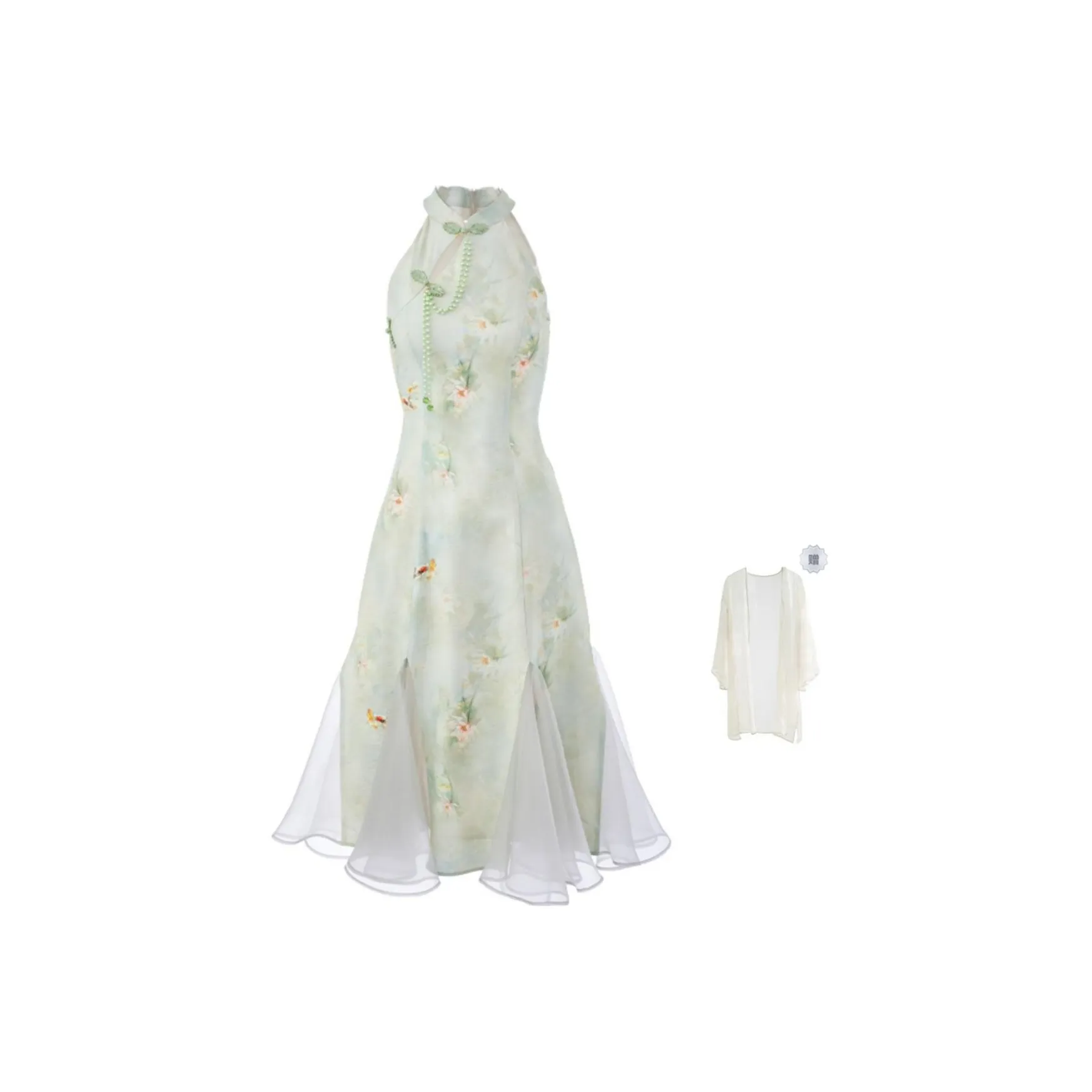 Blovelan Cheongsams Women's Ink Wash Green