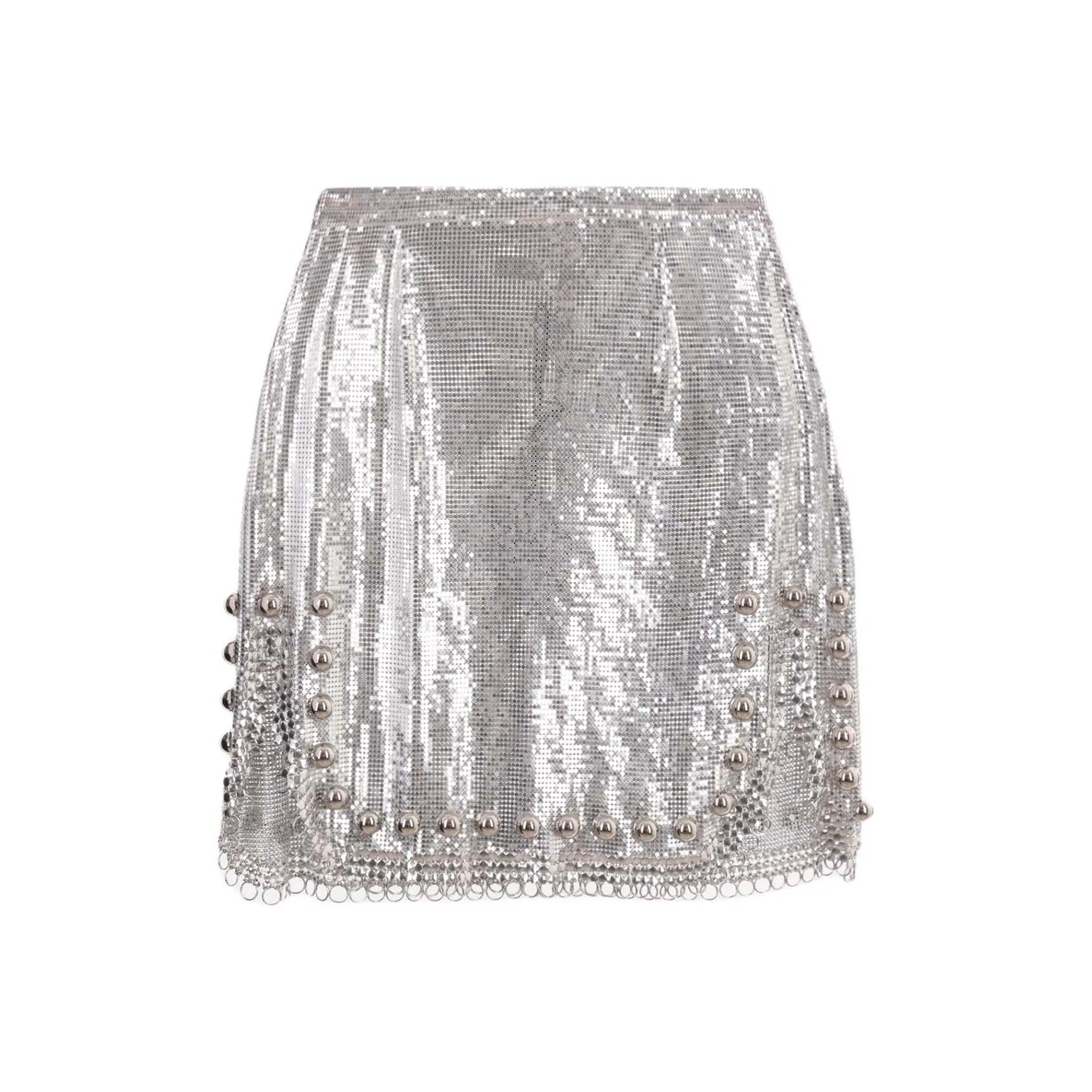 Paco Rabanne Metallic Effect High Waist Skirt