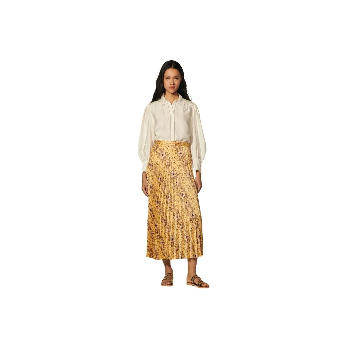 Sandro Повседневный Длинный Юбка Женские Желтый