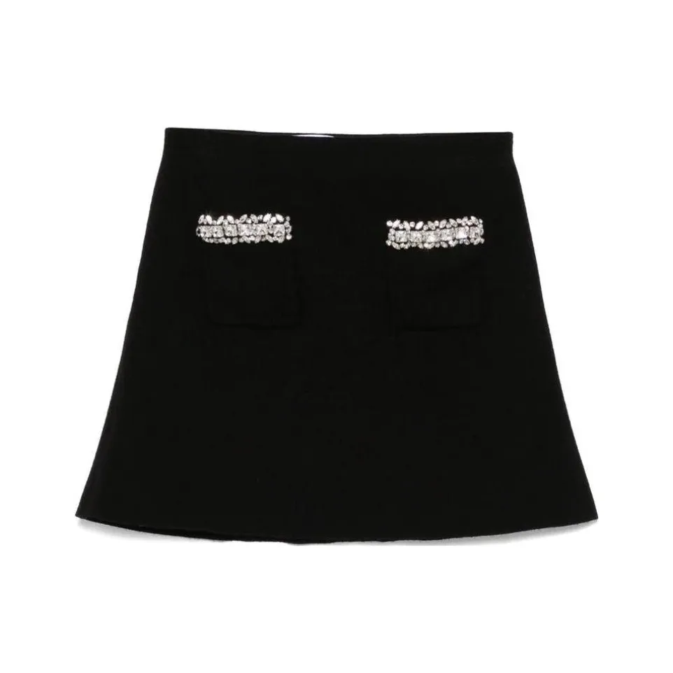 Self Portrait Повседневная Короткая Юбка Женская Черная