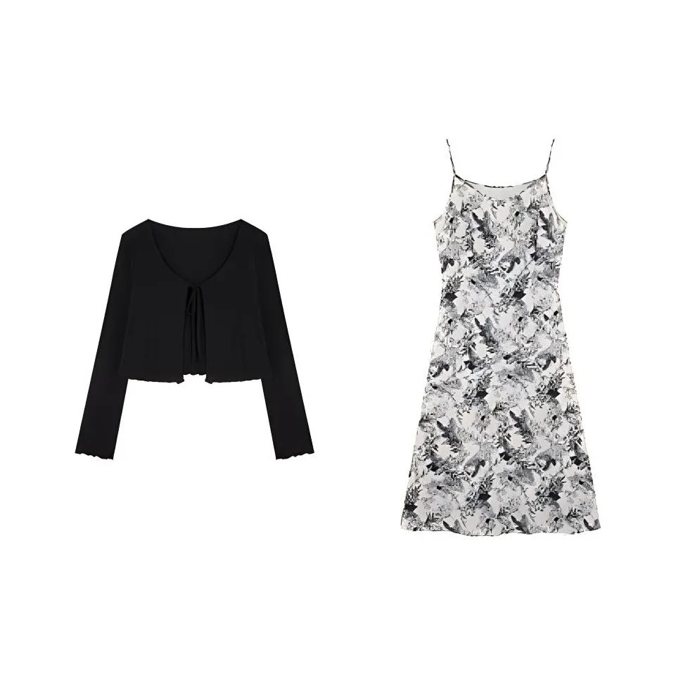 Mo Han Yi Mei Комплект с юбкой Женские Черный Белый