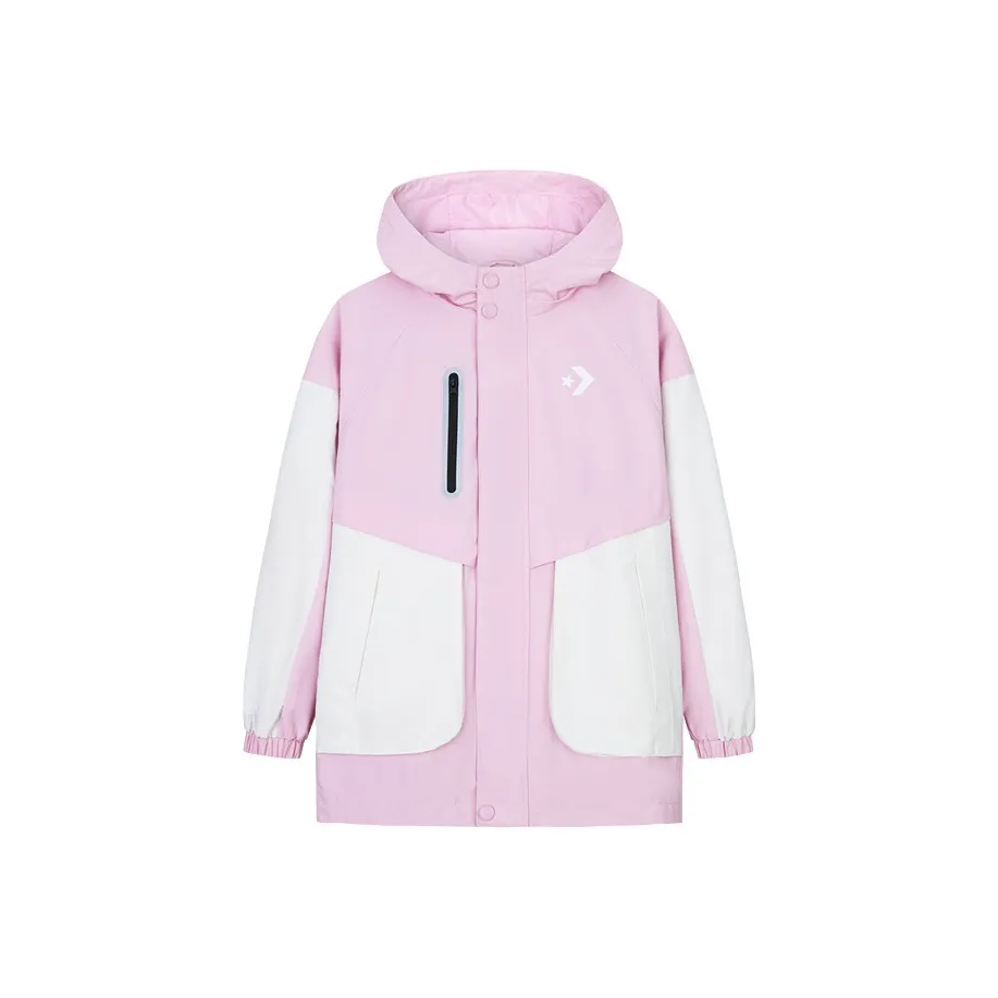 Конверс Куртки Пальто Розовая кожаная для детей 3-7 лет