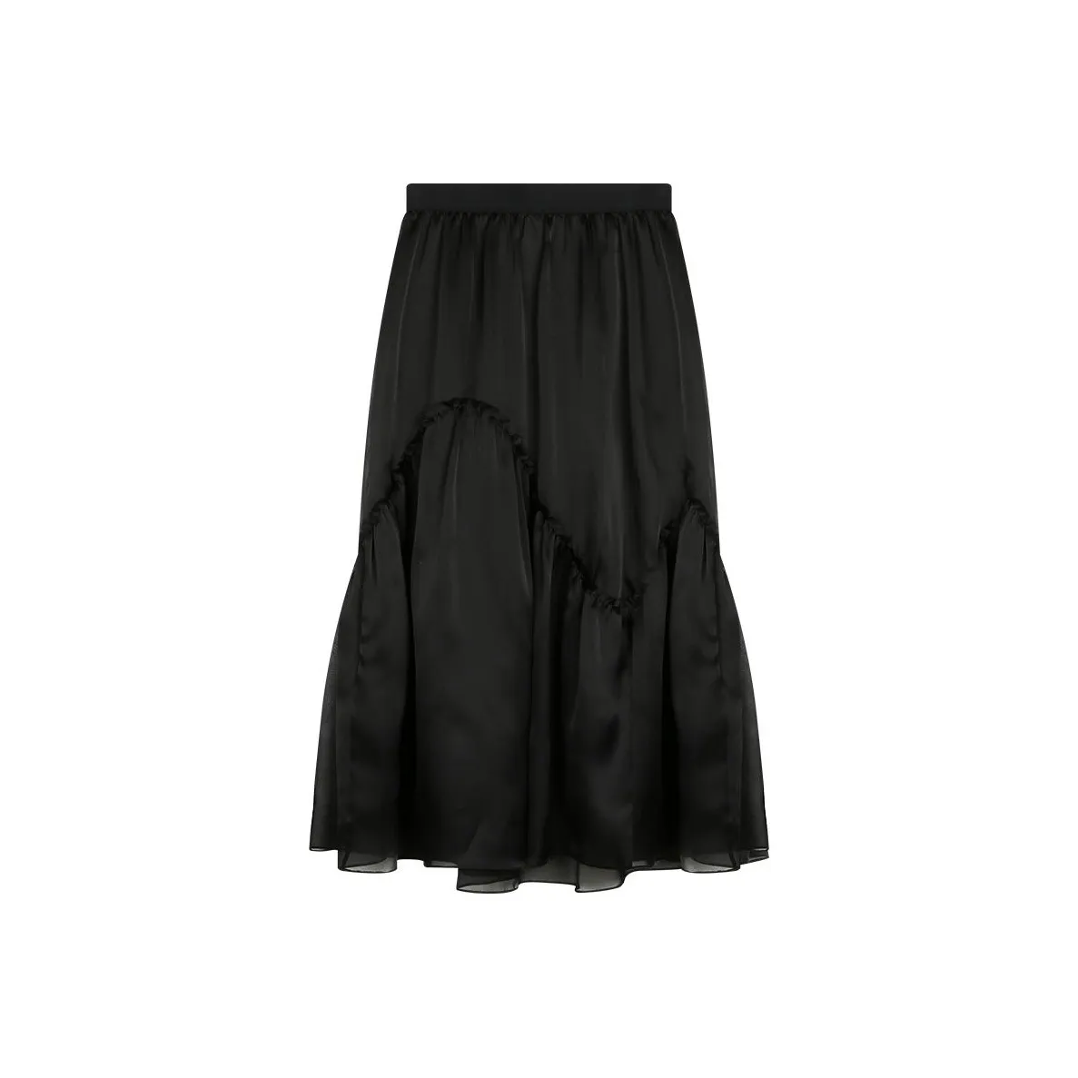 Roselingling Casual Long Skirt Women's Elegant Black