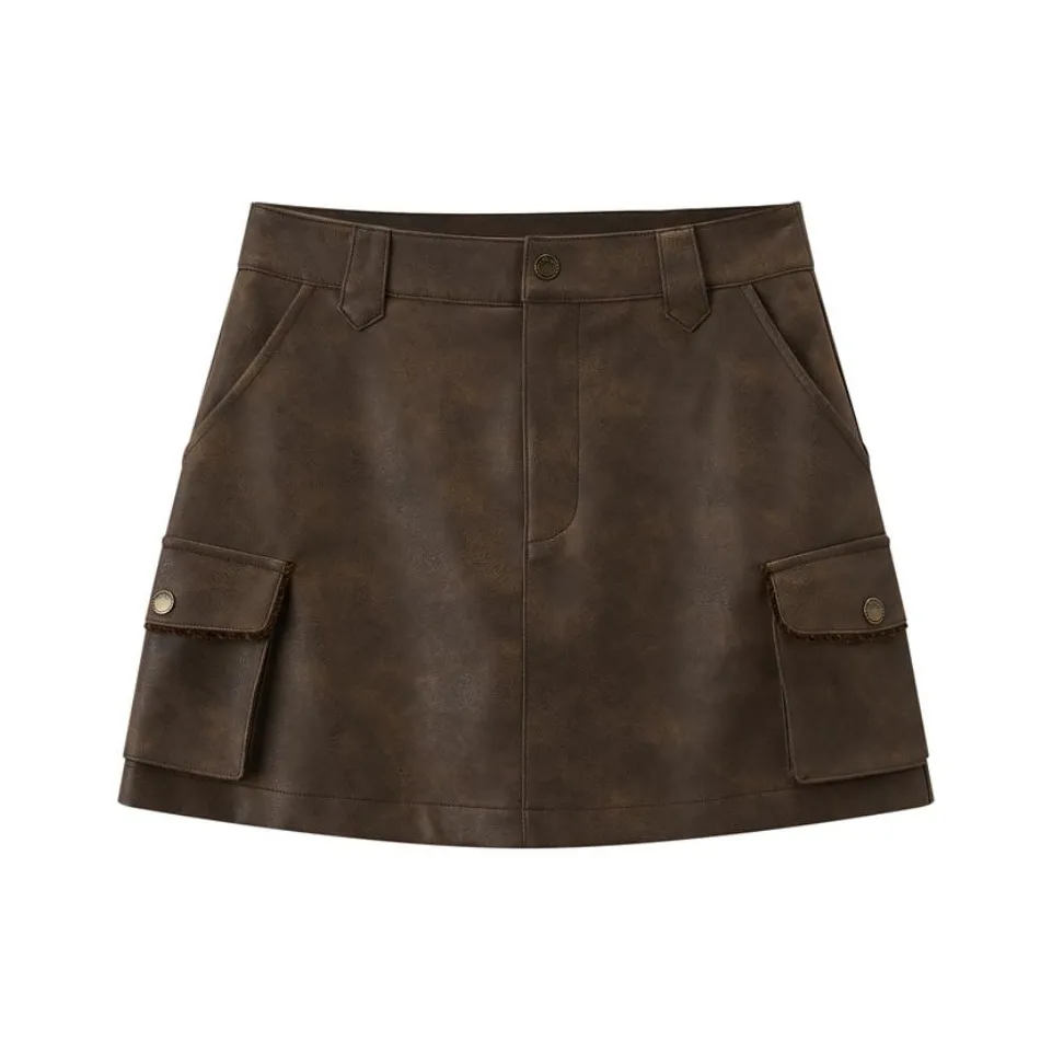LEDIN Повседневные короткие юбки женские коричневый
