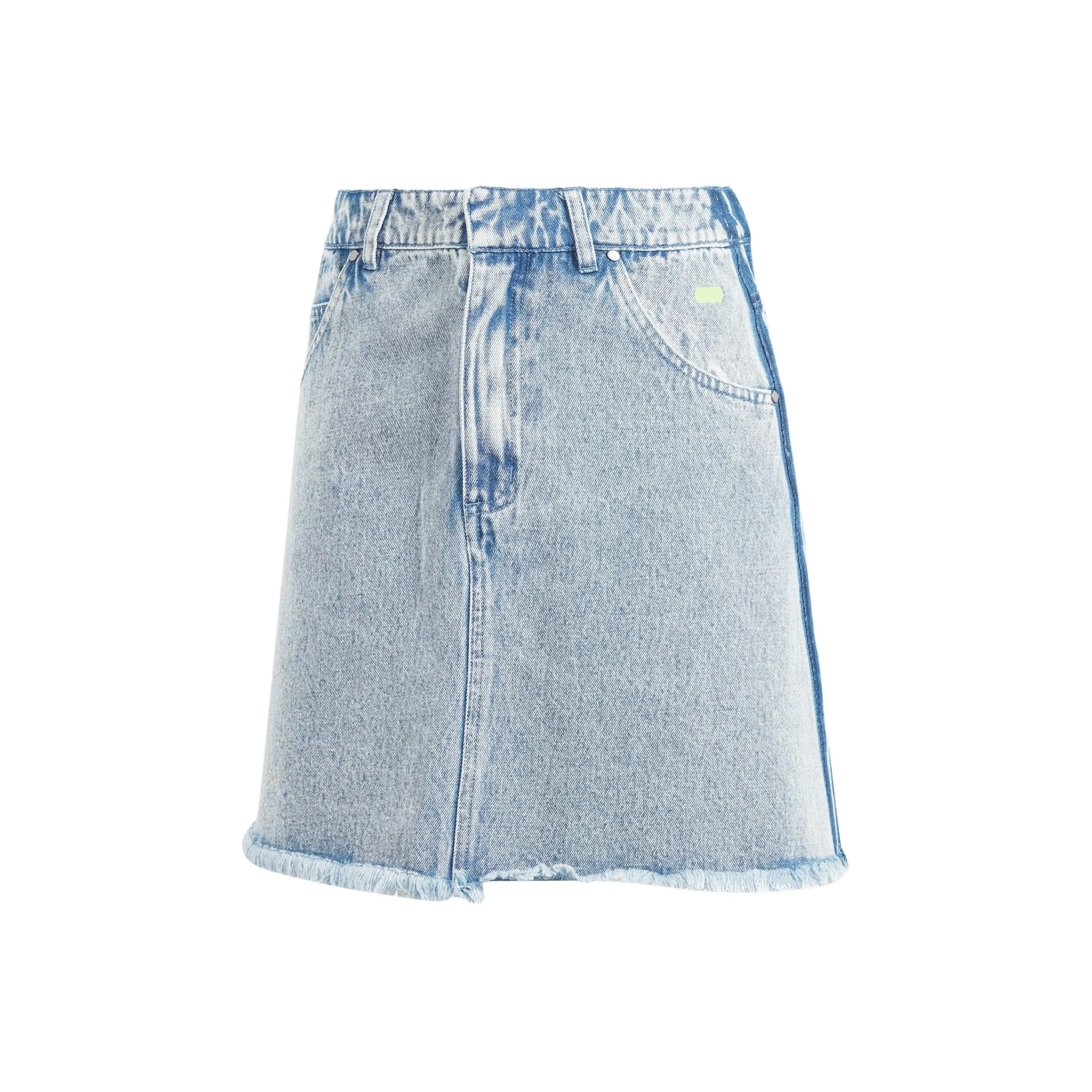 Adidas Originals Kseniaschnaider Frayed Denim Short Skirts Women's Light Gray Blue