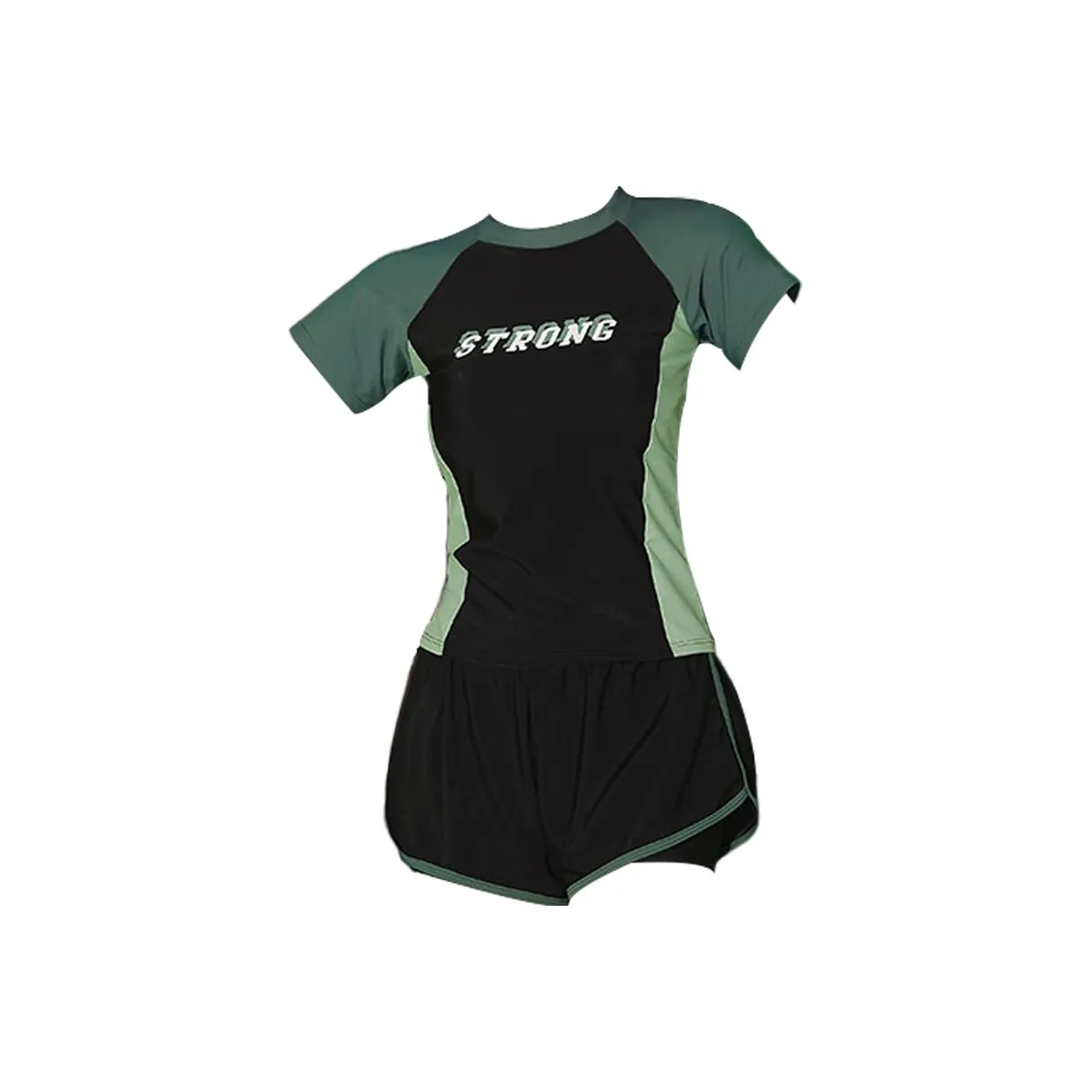 Hao Zhilang Черно-зеленый Женские Двухкомпонентные Купальники