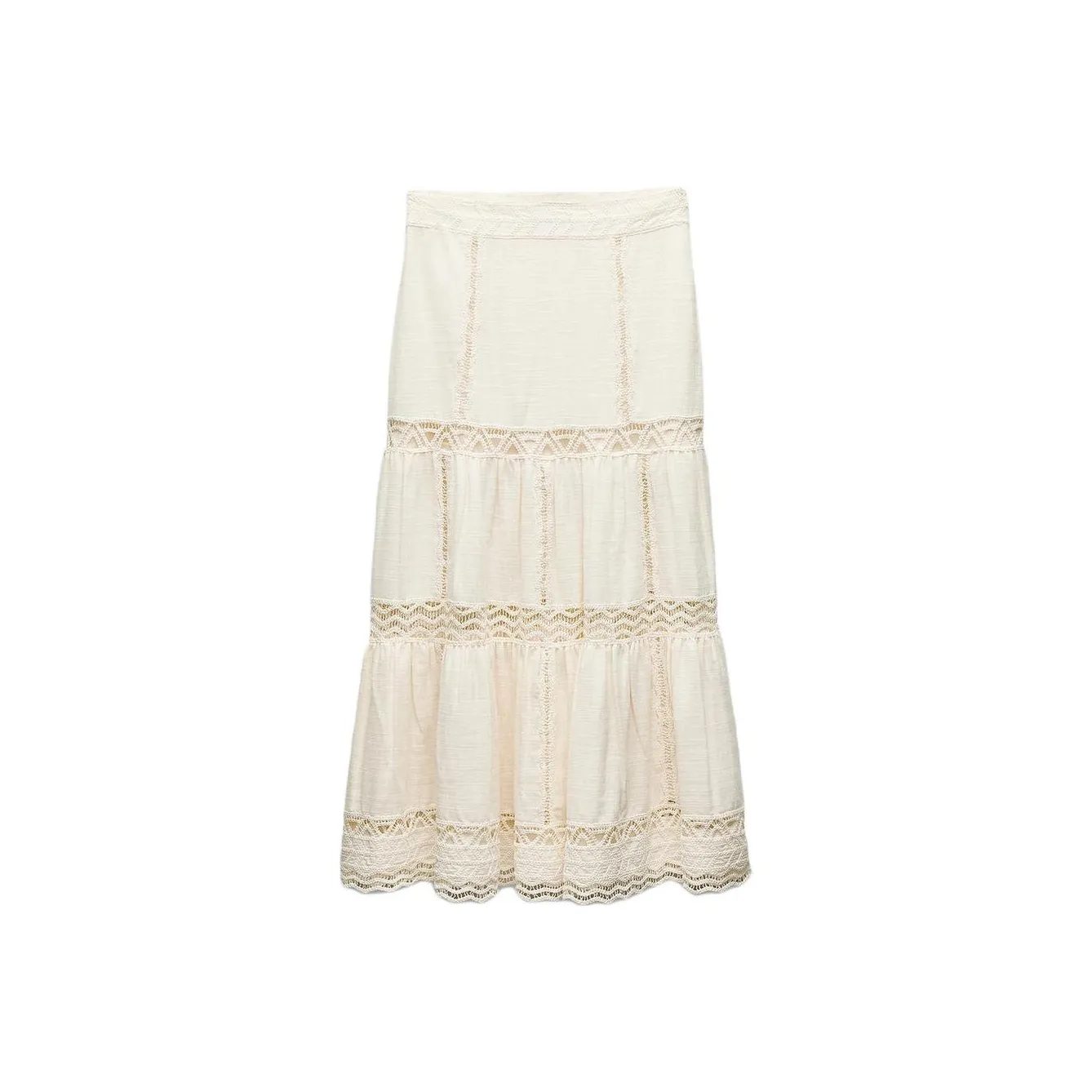 ZARA ZW Series Casual Long Skirt Women's White
