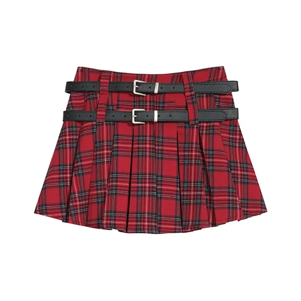 Frustration Garden Повседневные короткие юбки Женские Красная клетка
