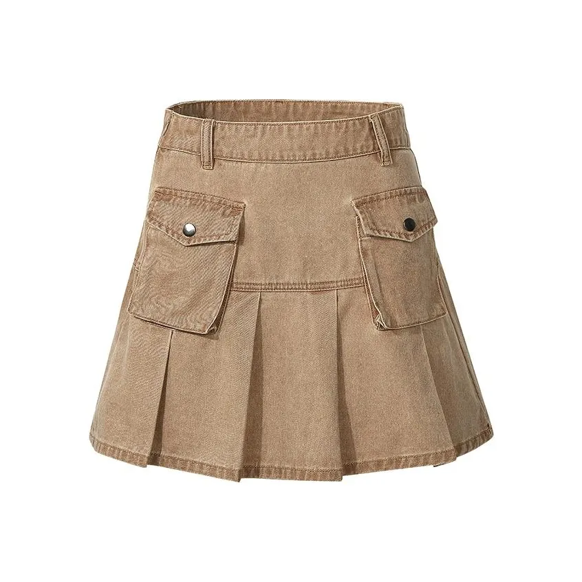 Guuka Hero Джинсовые короткие юбки Женские Хаки