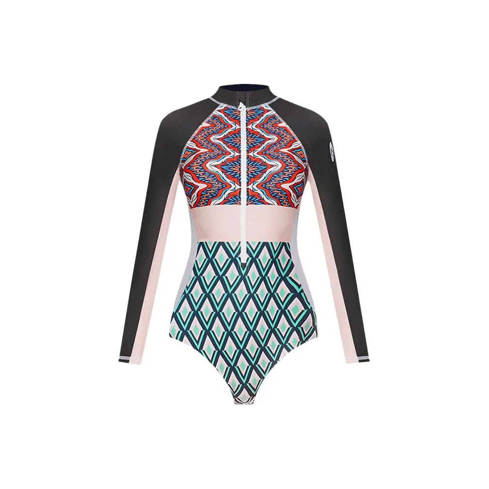 SISII LEE One Piece Swimsuits Women's Geometric Patchwork