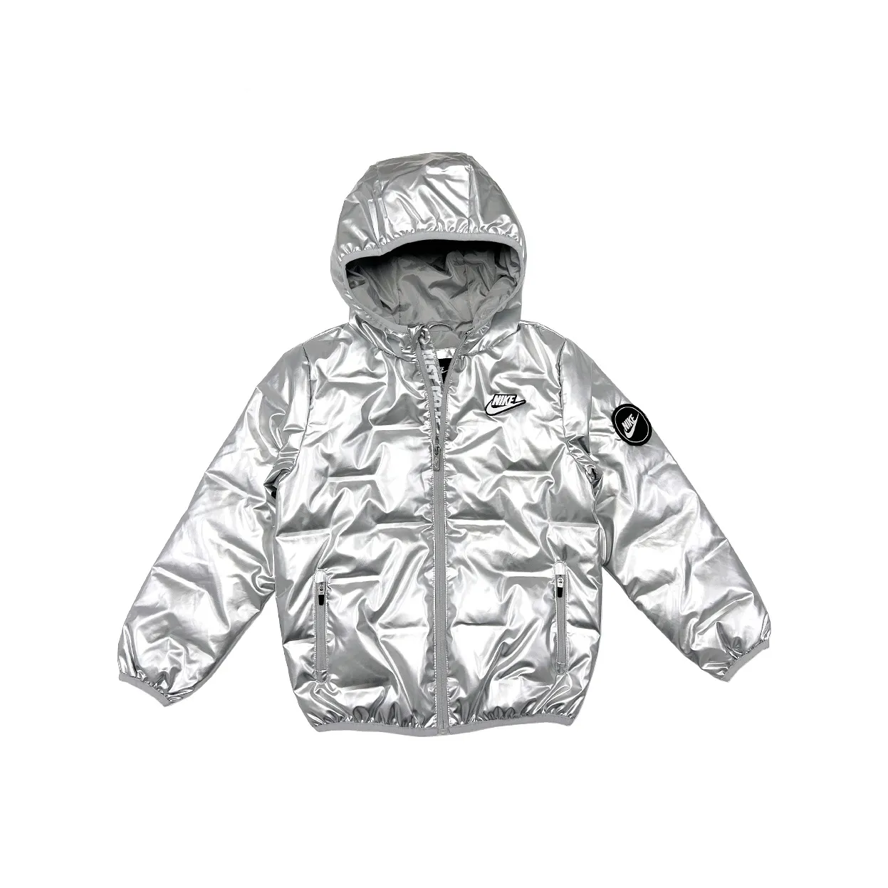 Nike Пуховик Серебряный Подростки