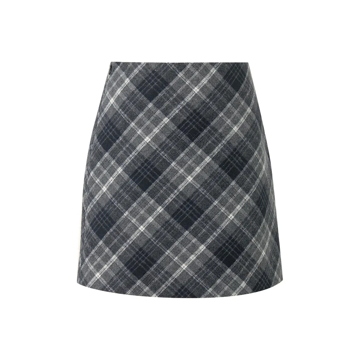 3COLOUR Повседневные короткие юбки Женские Тихий Серый В клетку