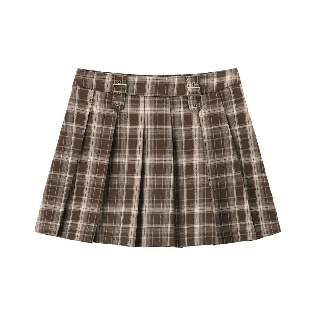 LEDIN Повседневные короткие юбки Женские Унисекс Клетка