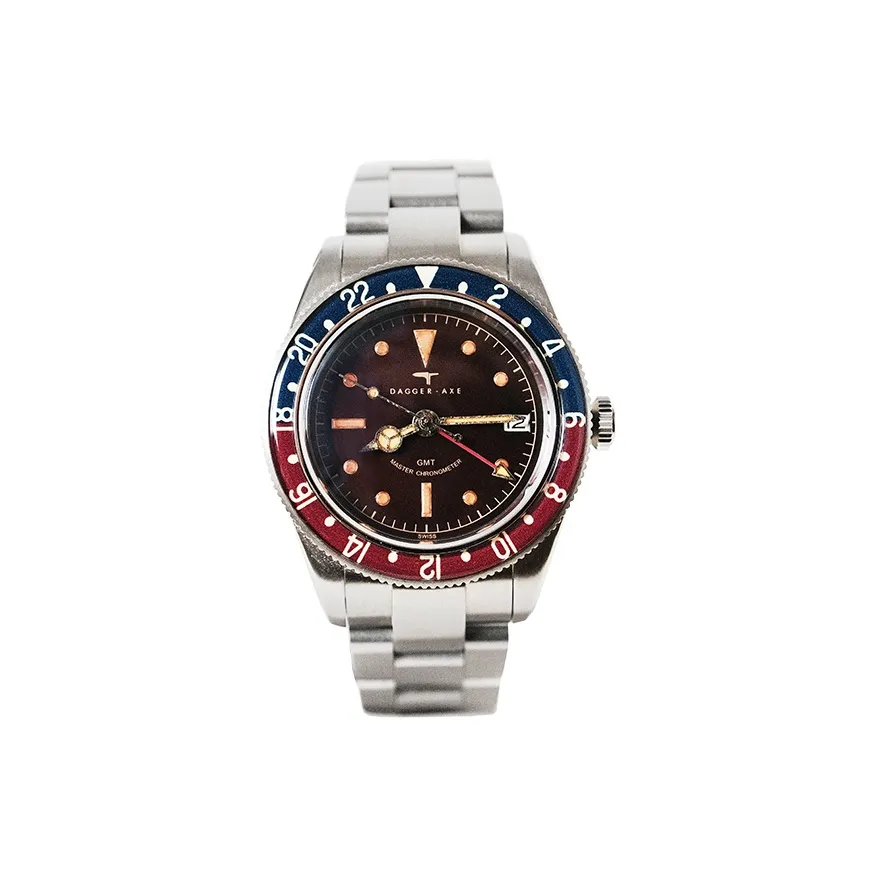 DAGGER Топор Автоматический Механический Механизм Нержавеющая Сталь Ремешок Часы Мужские Часы Кофейный Циферблат Часов