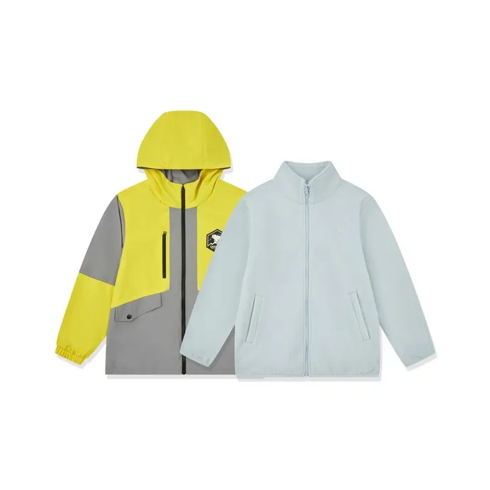 QIAODAN Куртки Пальто Элемент Желтый Снег Туманно-серый Подростки