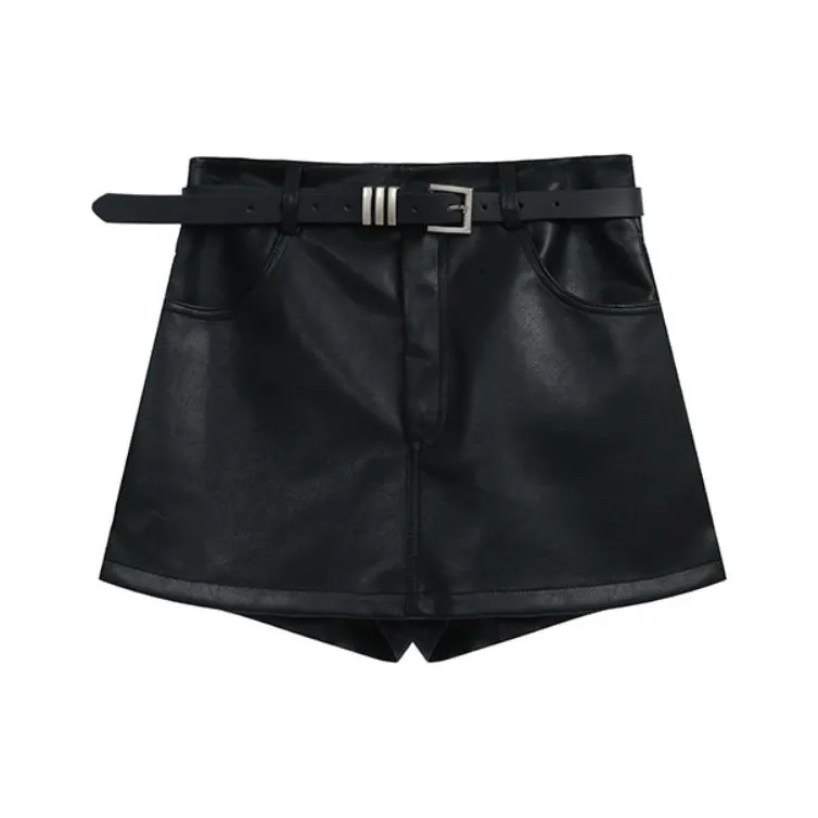 ETSE Кожаные короткие юбки Женские Черный