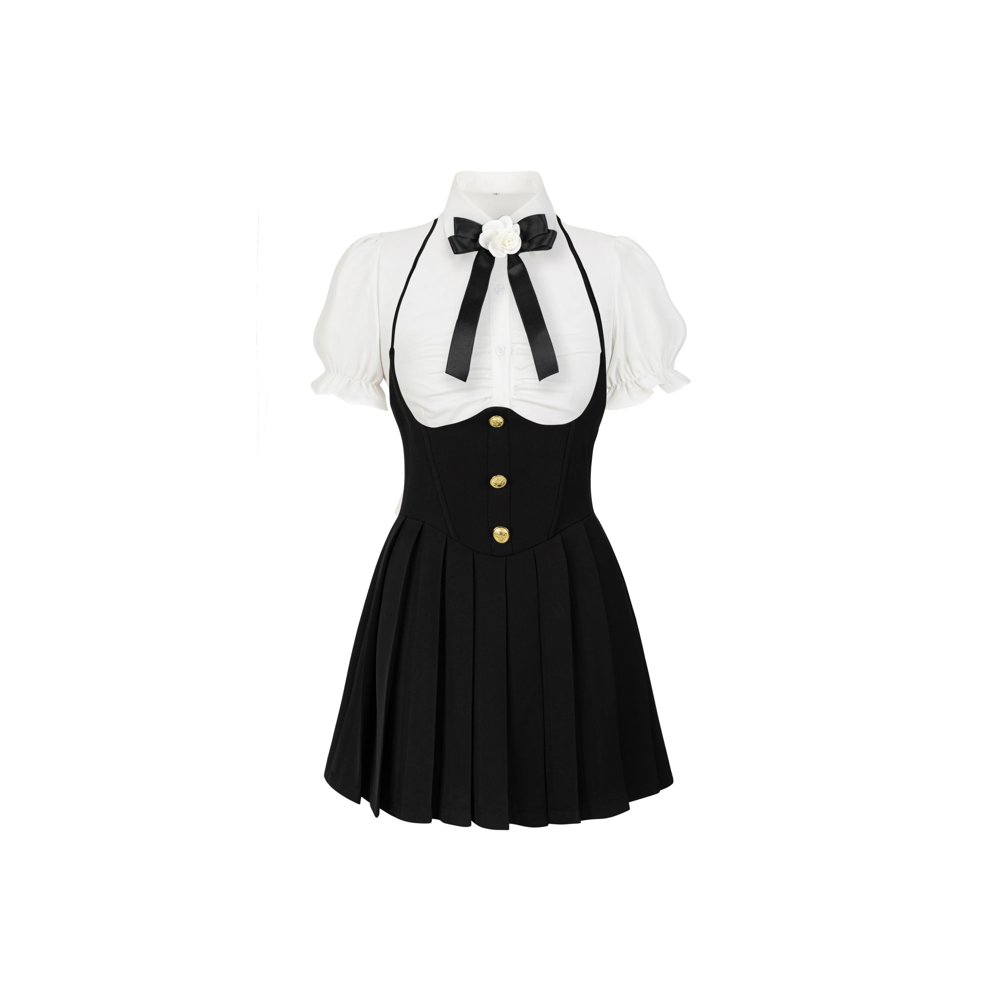 Одежда Наборы Рубашка+Юбка+Арочный Галстук Женская Униформа