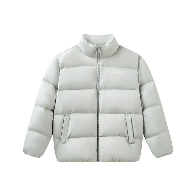 Antakids Укороченный пуховик светлый асфальтовый серый для подростков