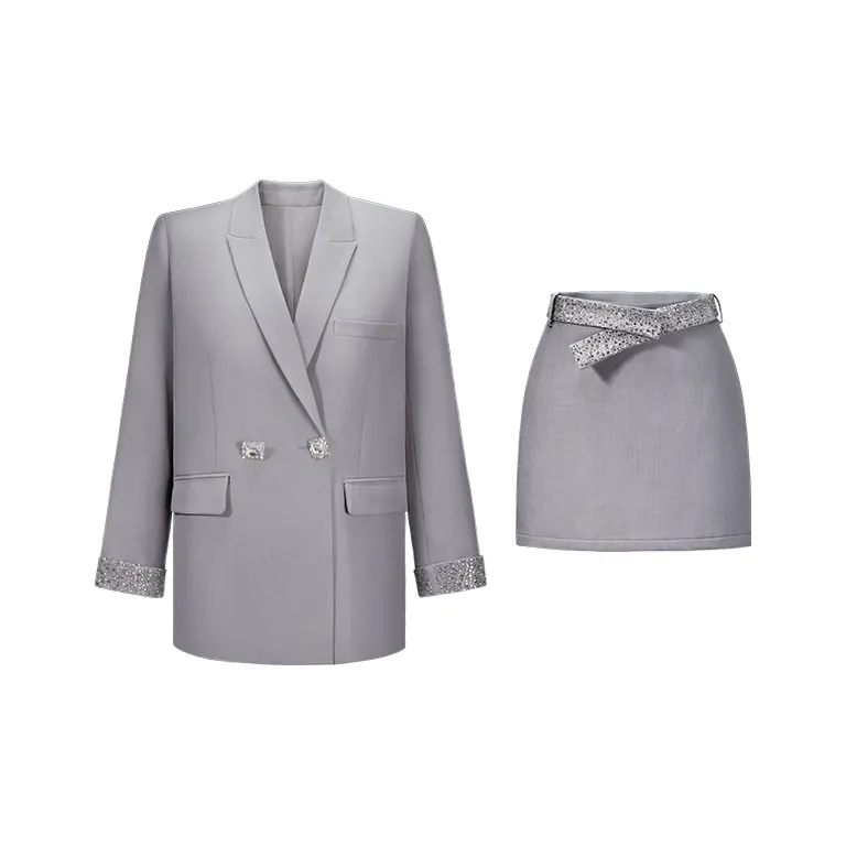 CHICHY CHICHY Size Sister Collection Skirt Set Women's Medium Gray