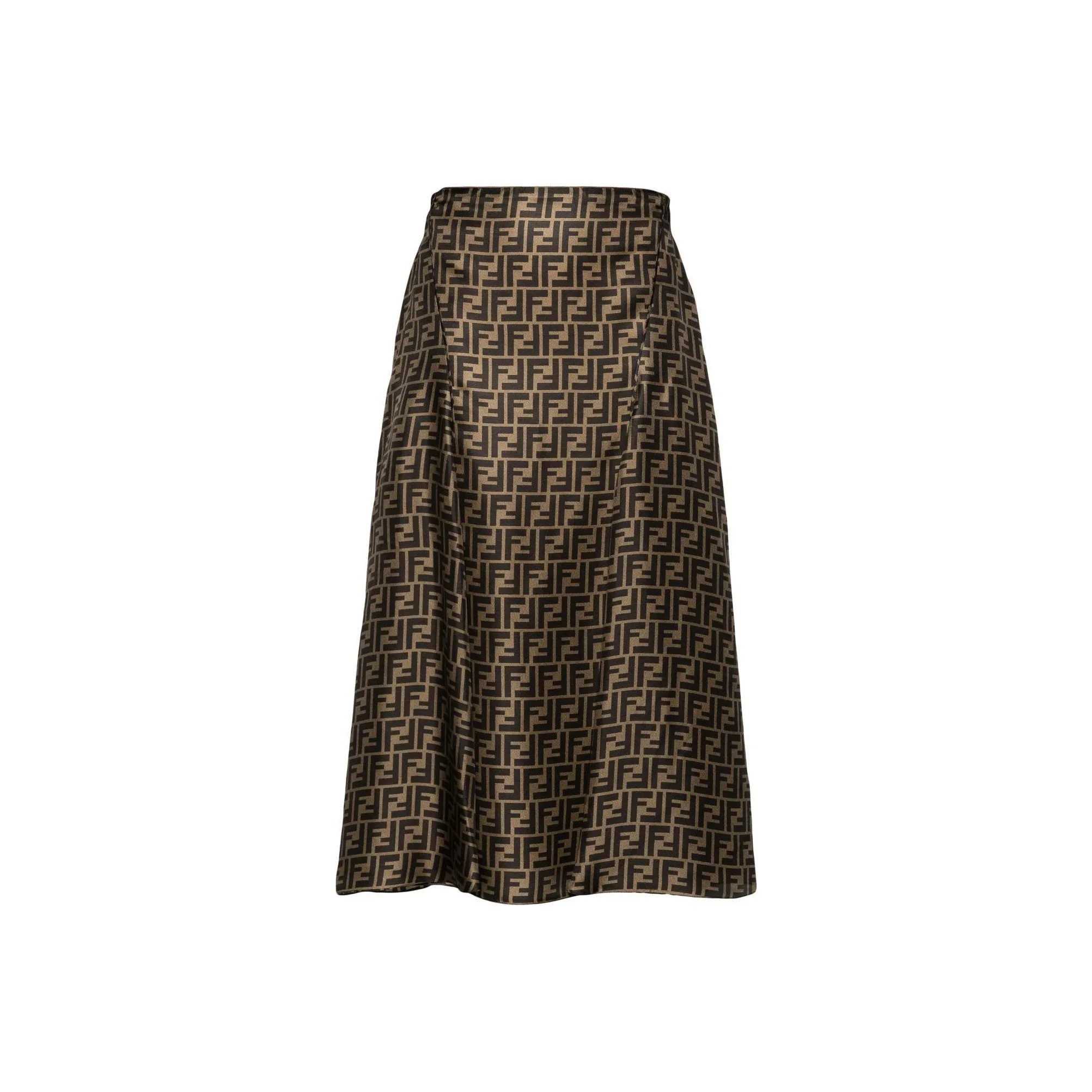 FENDI Logo Printed High Waist Skirt