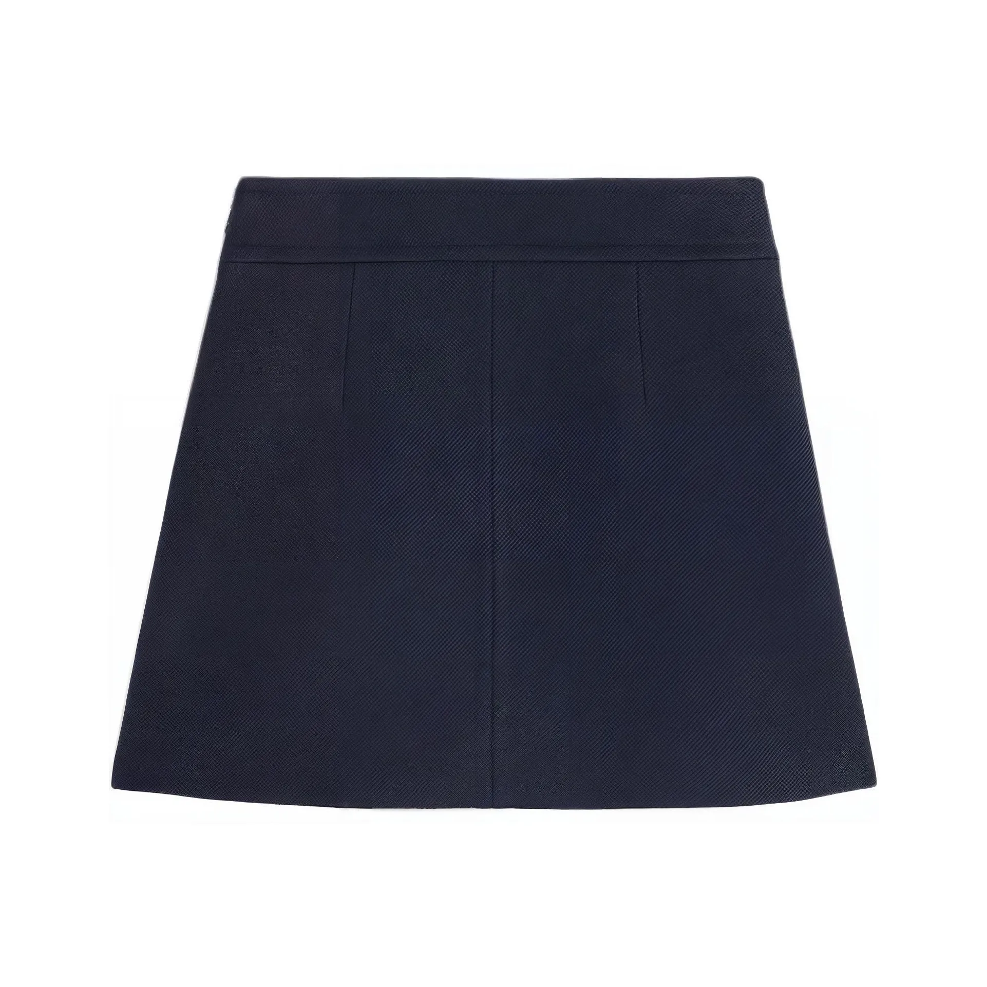 CELINE Trapeze Mini Skirt In Double Faced Wool Tricotine