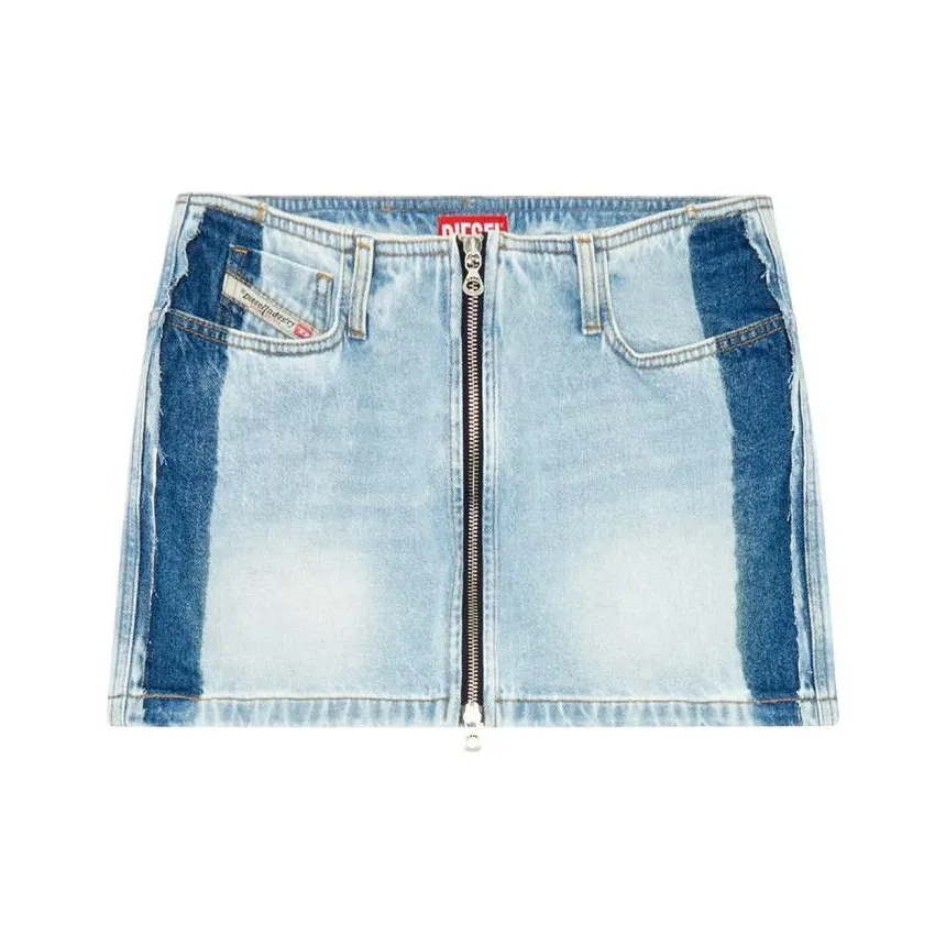 DIESEL OVAL D Series SS24 Джинсовые короткие юбки Женские Светло-синий