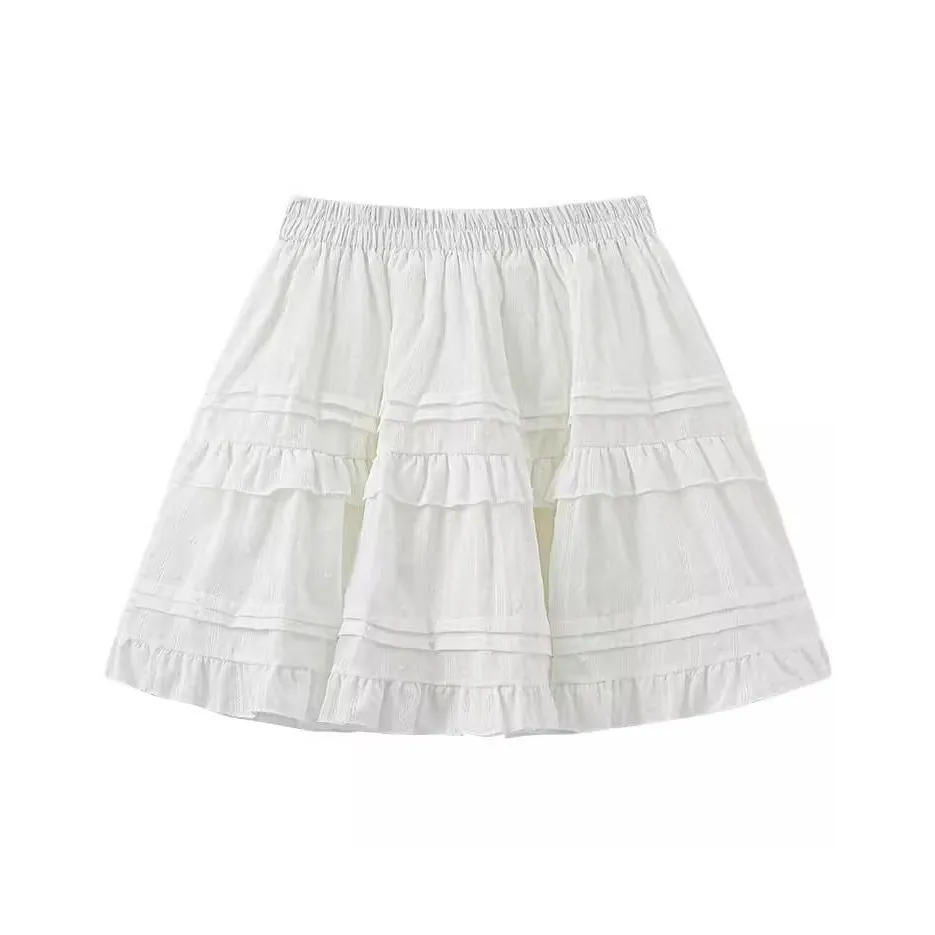 POPO.INFO Повседневные короткие юбки Женские Белые