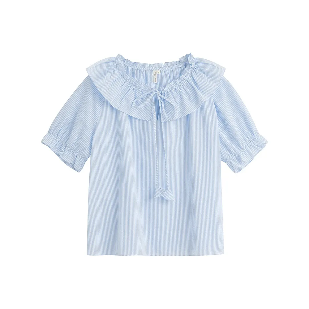 Inman Пудрово-голубые Женские Рубашки