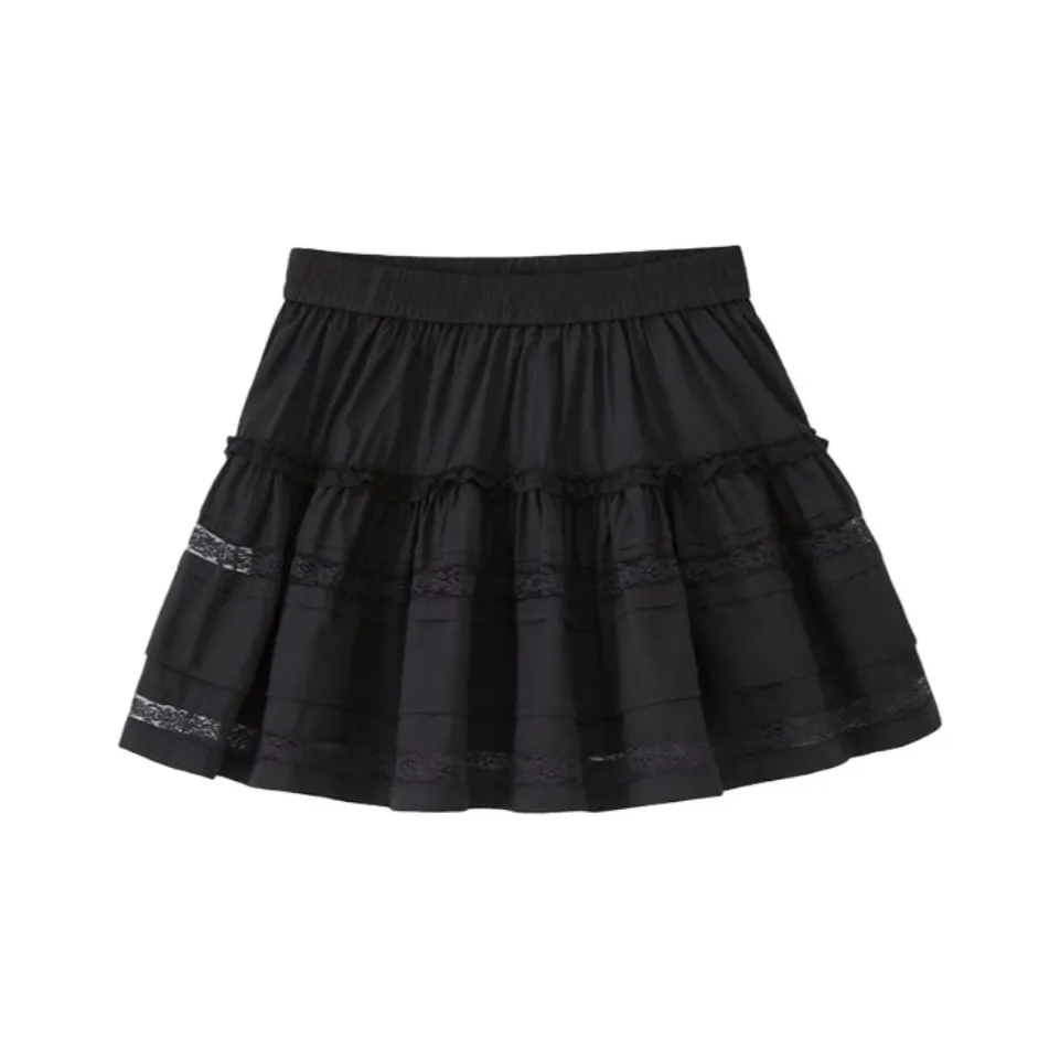 DIDDI MODA Spring Layered Skirt Women's White Black DIDDI MODA Весна Слоеная Юбка Женская Белая Черная