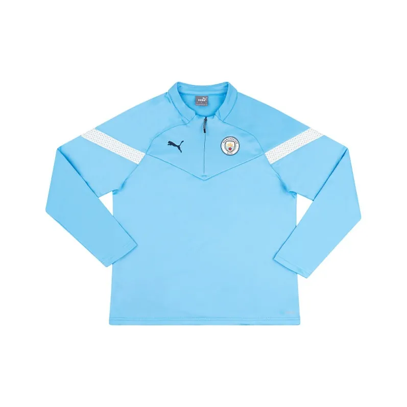 PUMA Manchester City 1/4 Zip Training Fleece Top Soccer Jerseys Women's Blue