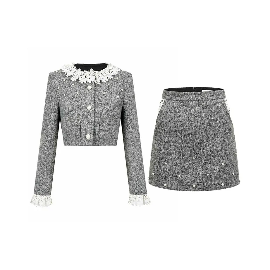 Qiuerle Комплект с юбкой Женские Фотиния Серый