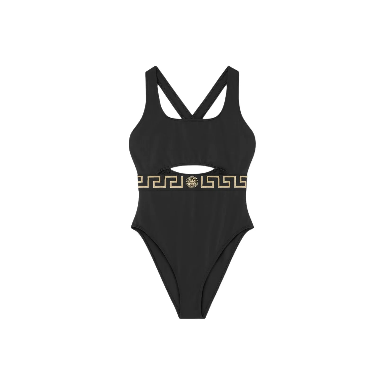 VERSACE Greca Border Cut Out One Piece Swimsuit