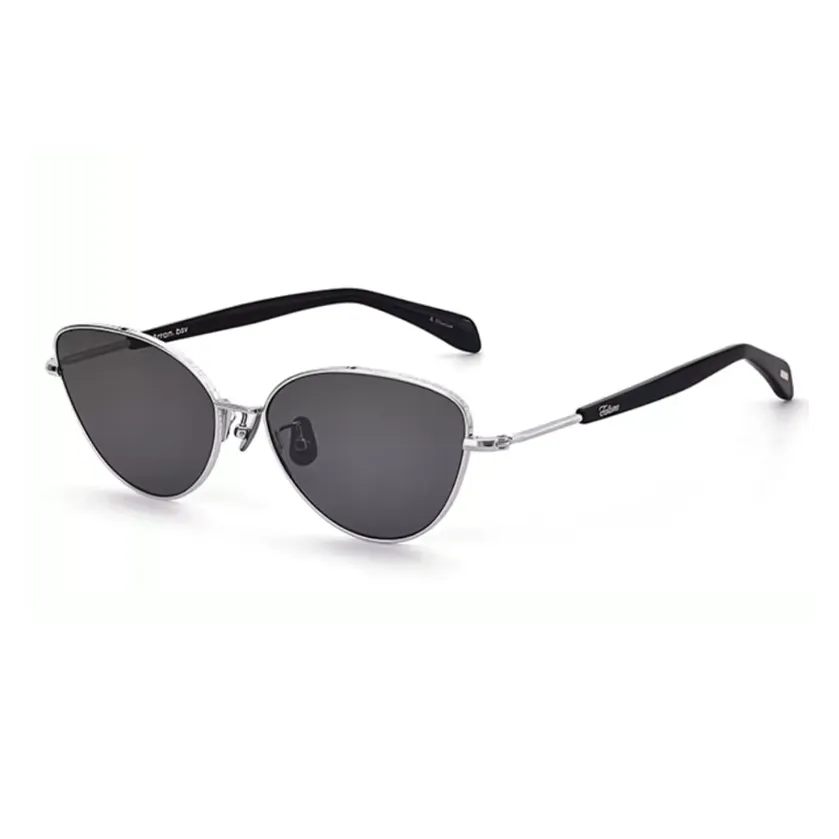 Fakeme Plate Frame Β Titanium Cat Eye Sunglasses Unisex Silver