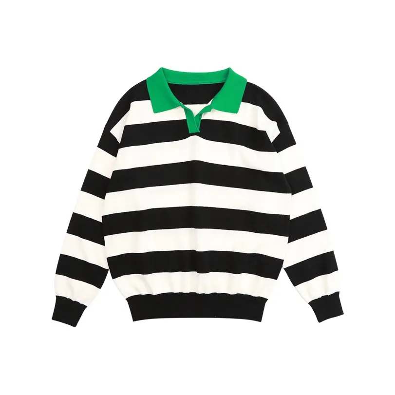 Pure and Good Поло Черно-белые полосы Детское