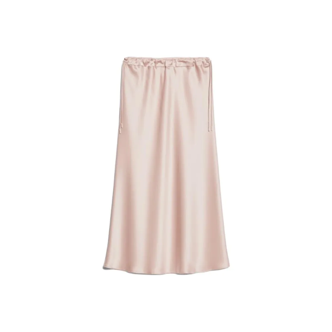 MaxMara Editore Collection Flared Skirt In Matte Satin Casual Long Skirt Women's Pink