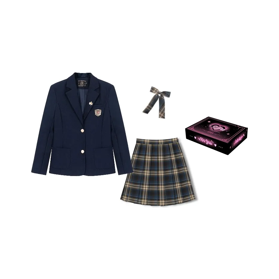 Sato Supun Комплект с юбкой Клетчатая юбка Женская Трехкомпонентный комплект