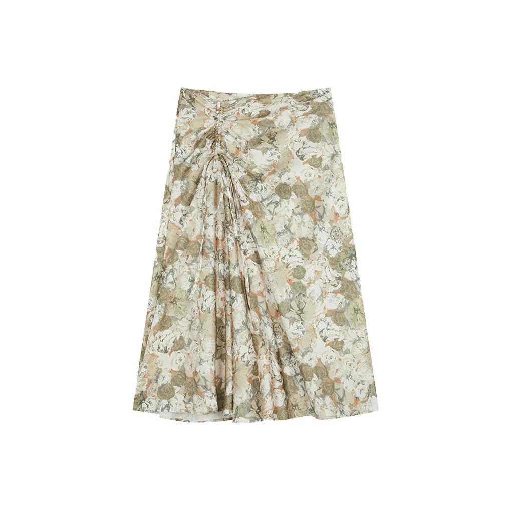 THE SEA LIFE Повседневный Длинный Юбка Женская Моховый Зеленый