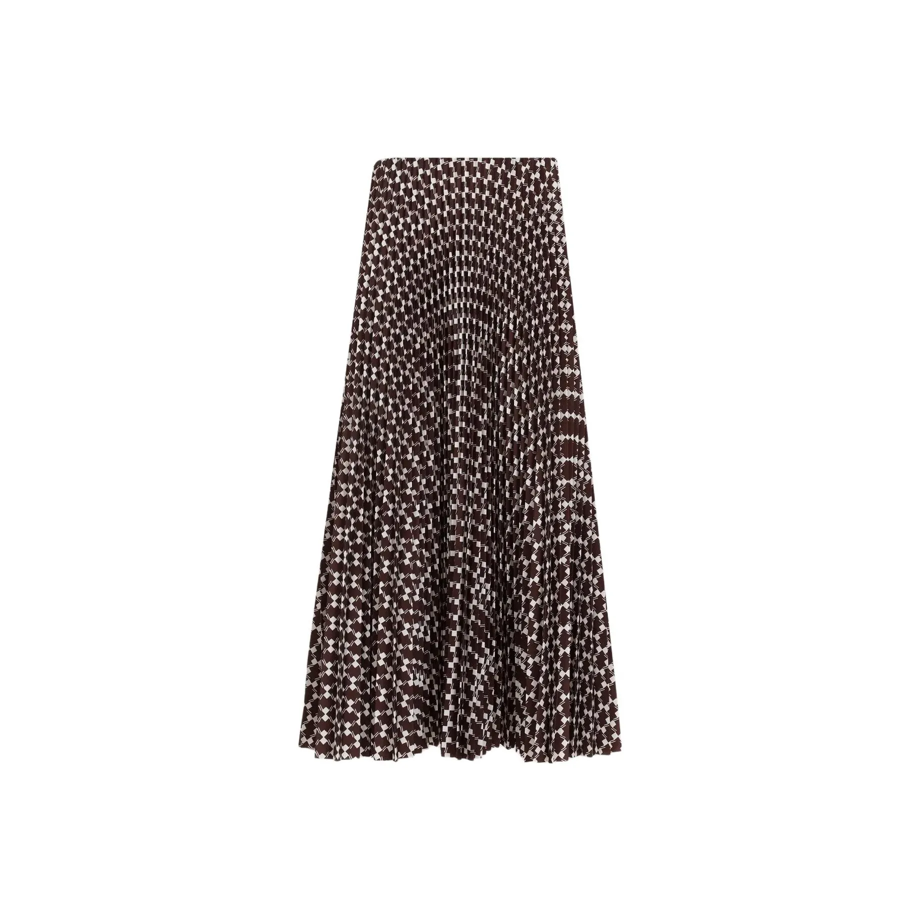 Polo Ralph Lauren Collection Plissé Geometric Flared Midi Skirt
