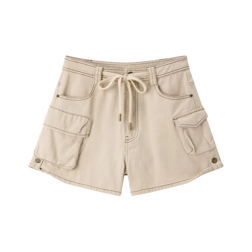 LEDIN Бежевый верблюд Женские шорты карго
