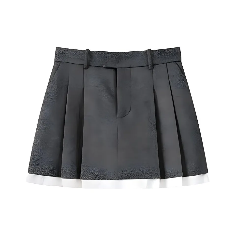 MOPROBABLY Короткая Юбка Женская Клетка Серый